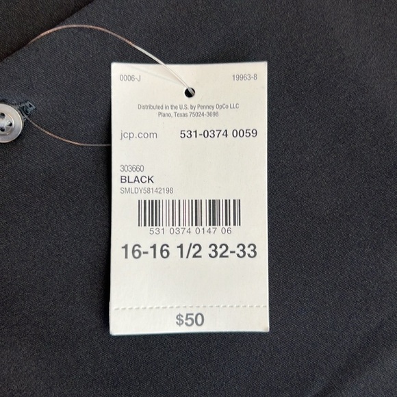 JF J Ferrar black button down stretch dress shirt size large - Picture 7 of 10